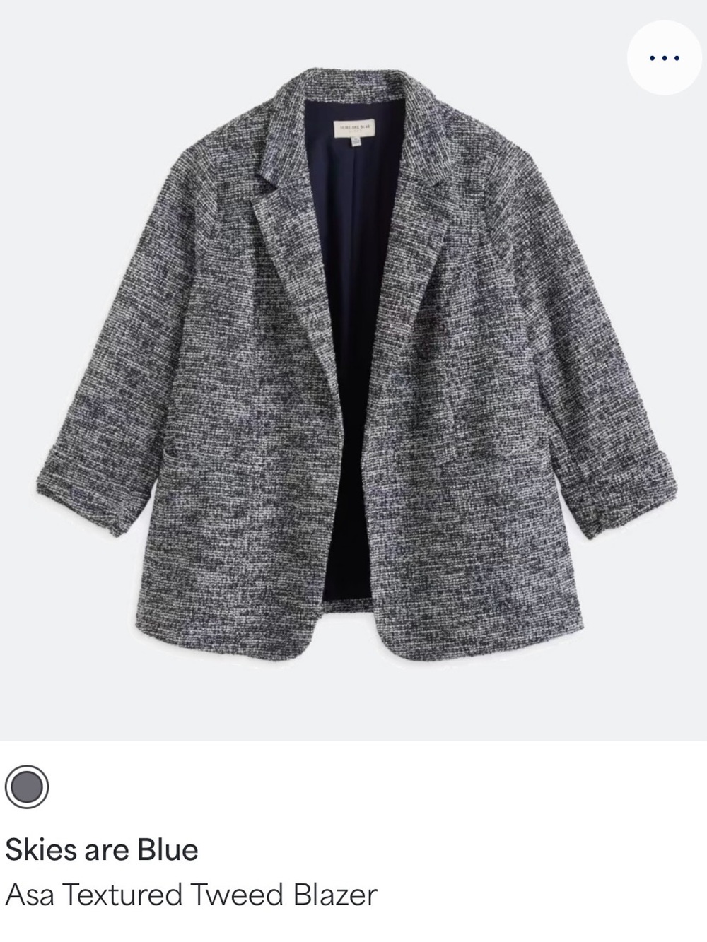 Skies Are Blue Gray Textured Tweed Blazer